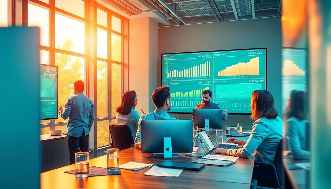 Exploring net salary in Germany with professionals analyzing salary data in a modern office.