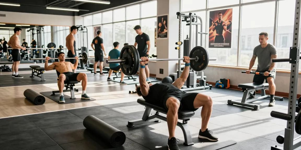 Bodybuilder im Anabolika Shop Deutschland beim Training im Fitnessstudio, das Engagement für Muskelaufbau und Fitness zeigt.