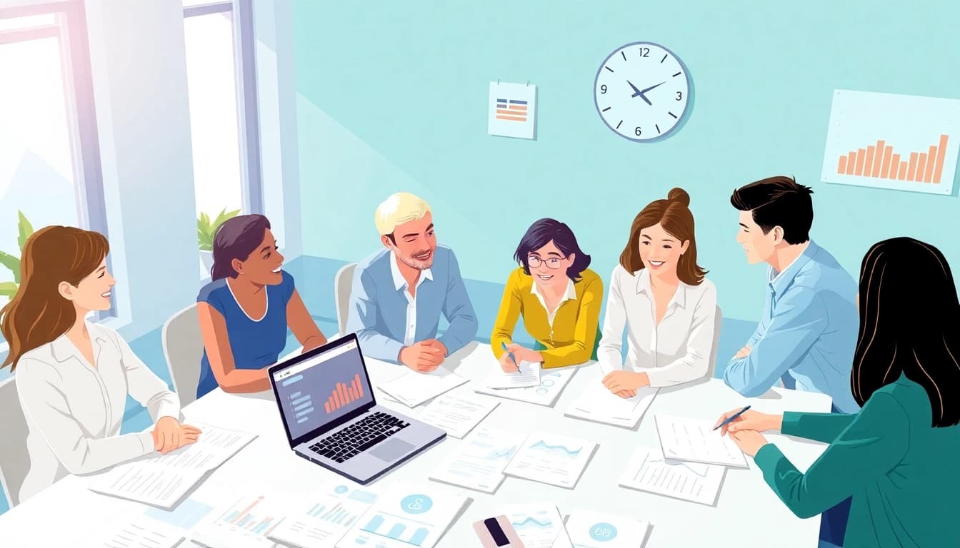 Exploring net salary in Germany through a collaborative financial discussion among diverse employees.