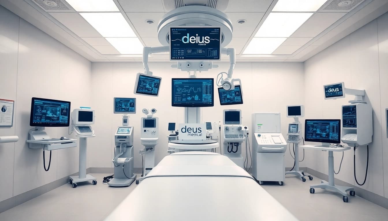 Verwaltende medizinische Geräte von deus medical in einer modernen Klinik-Umgebung.