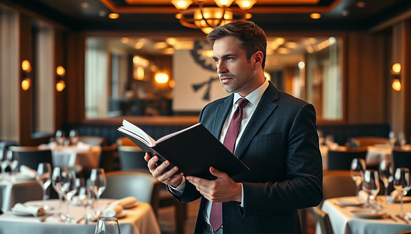 Headhunter Gastronomie berät Kunden in einem eleganten Restaurant.