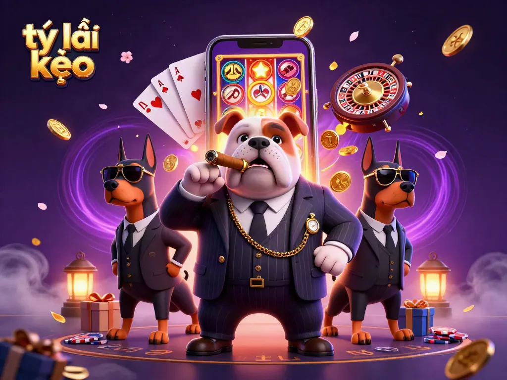 Engage with tỷ lệ kèo through a vibrant 3D casino scene featuring dynamic cartoon characters and exciting gambling elements.