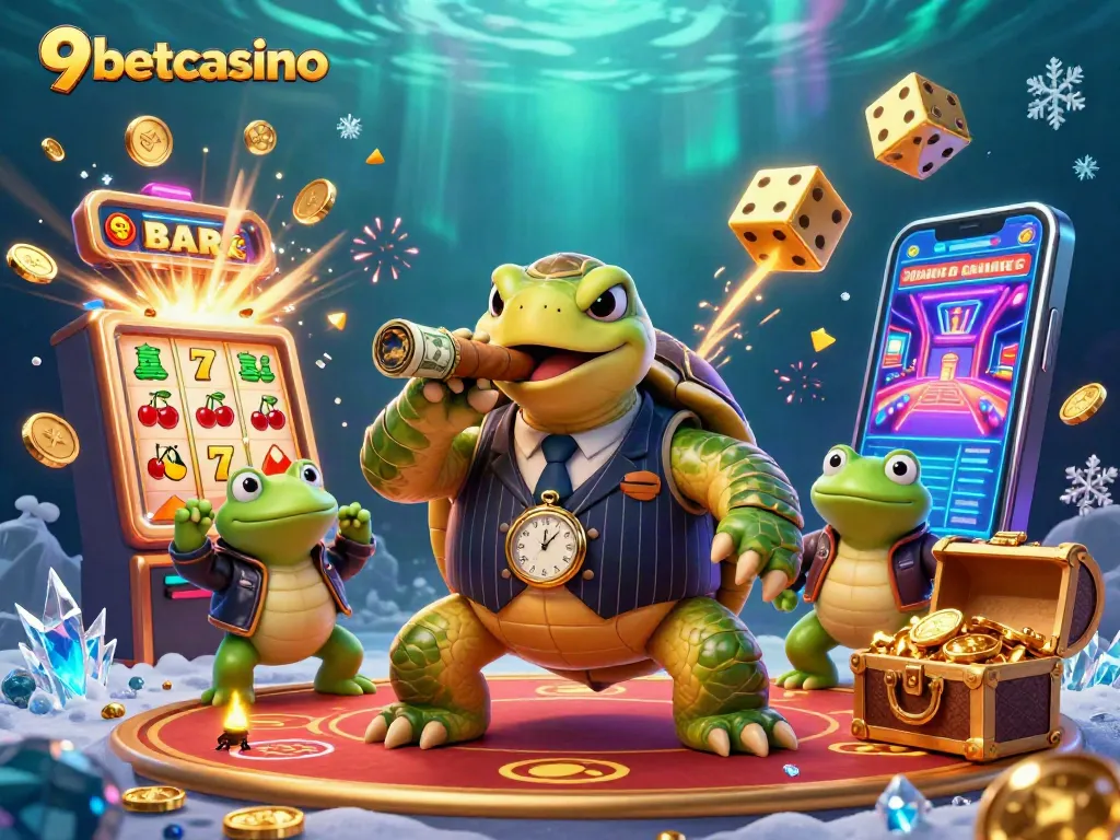 Experience thrilling gameplay at 9betcasino with vibrant slots and dynamic characters in a vibrant casino scene.