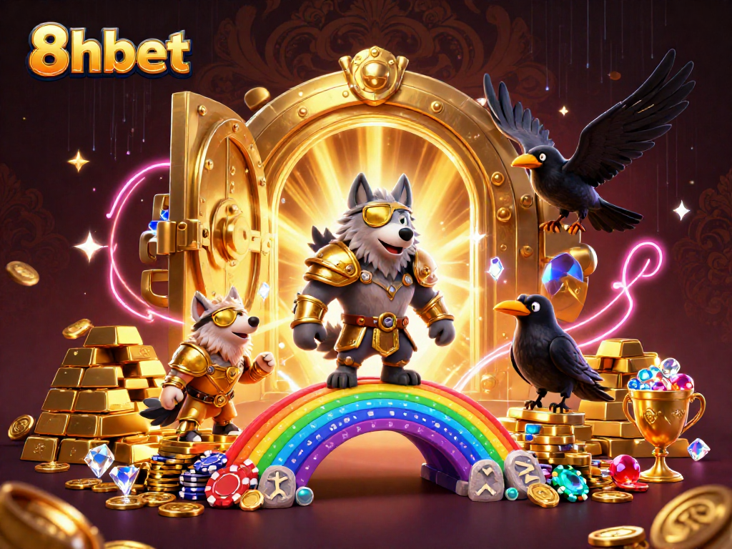 Experience 8xbet's thrilling excitement with Odin, Huginn, and Muninn among casino treasures.