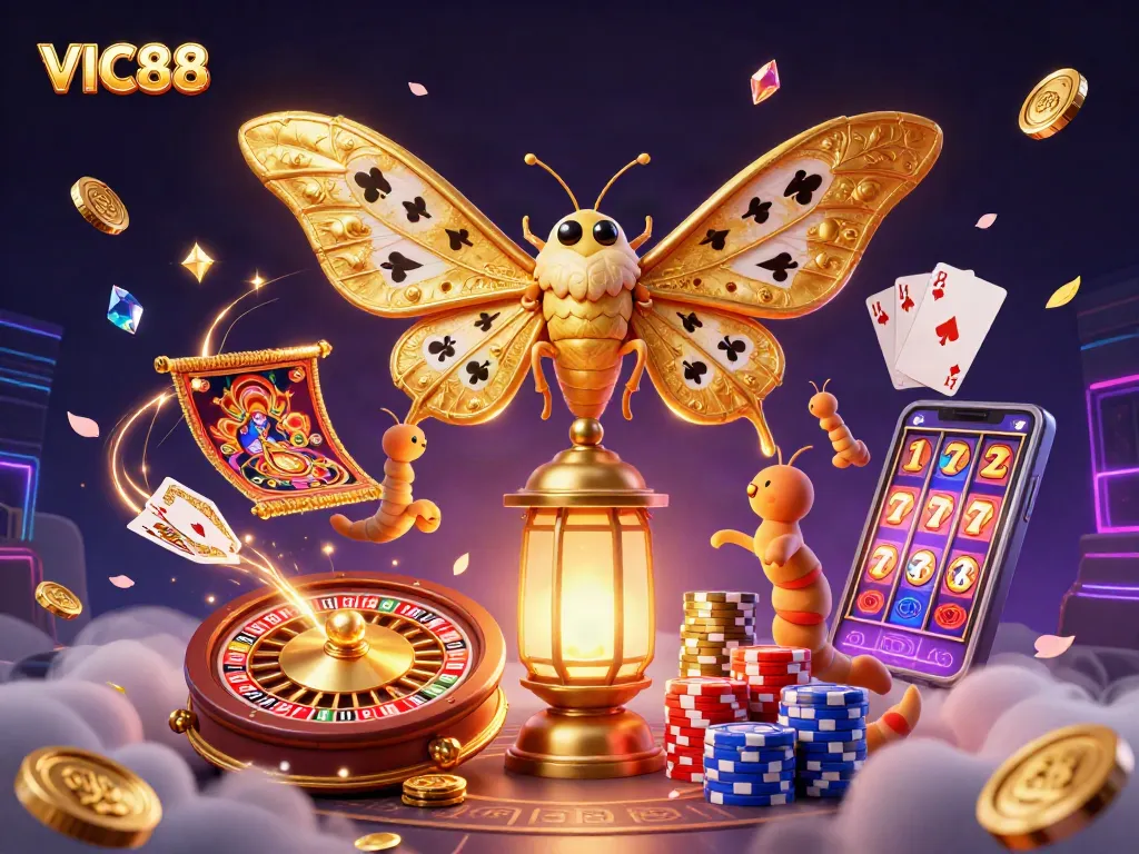 Experience exciting winning opportunities with VIC88 in a vibrant animated casino illustration.