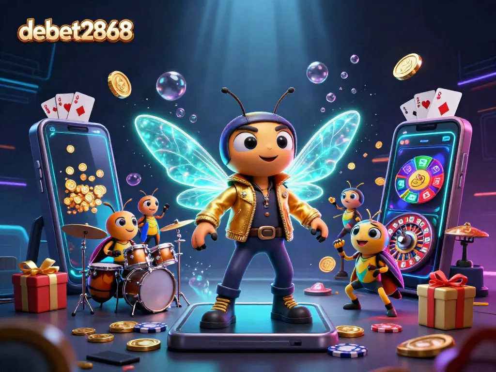 Experience the exciting world of debet2868 with vibrant casino gaming elements and characters.