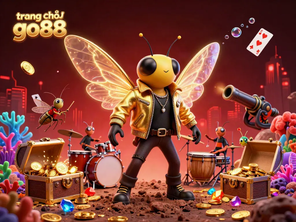 Experience the vibrant world of trang chủ go88 with dynamic characters celebrating big wins amidst sparkling treasures.