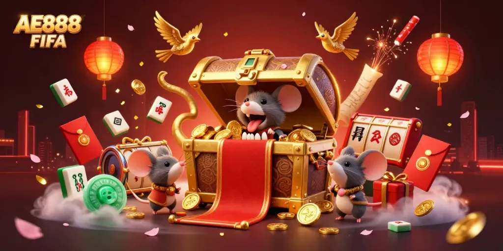 Win big with AE888 FIFA in an enchanting casino adventure featuring lively characters and rich game symbols.