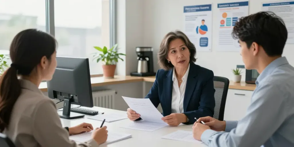 Payday Loans Co Edmonton advisors helping clients in a welcoming financial office setting.
