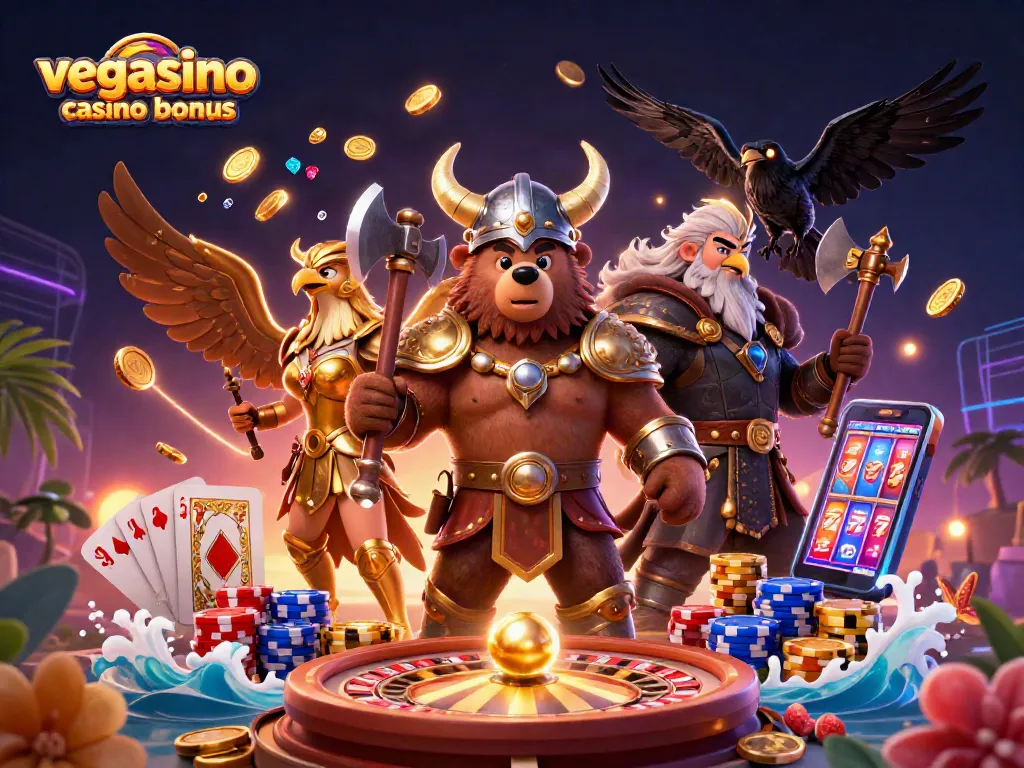 Engage with the thrilling vegasino casino bonus alongside vibrant 3D casino characters and elements.