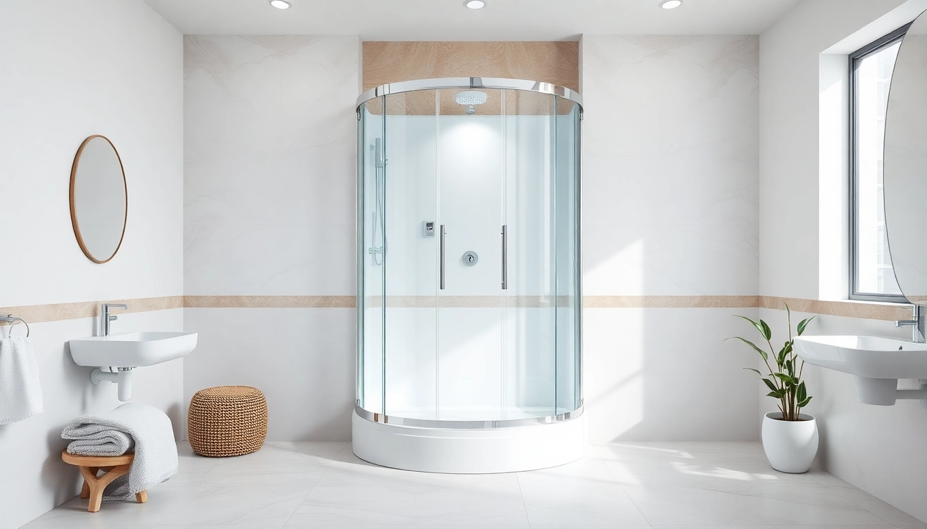 Genießen Sie die elegante duschkabine 100x100 in einem modernen Badezimmer-Design mit klaren Linien.