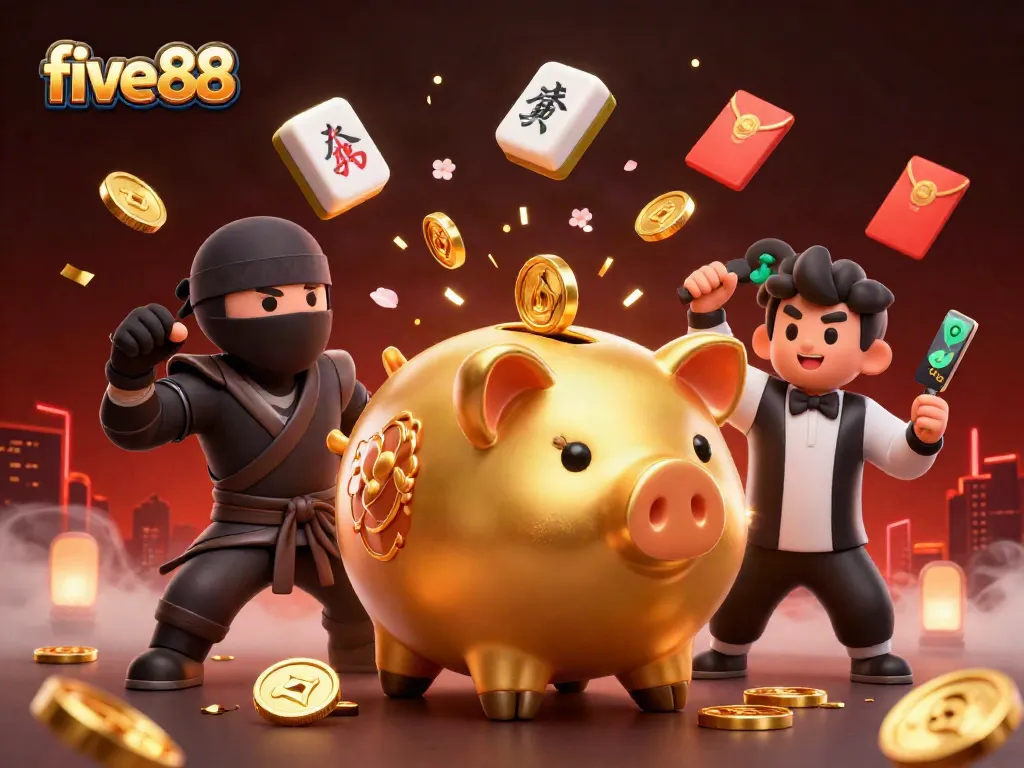 Unleash your luck with five88 gaming elements, showcasing vibrant characters and dynamic action.