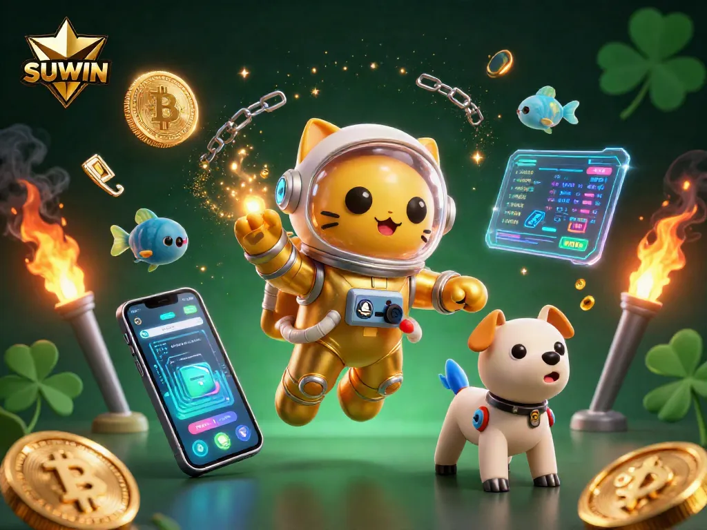 Suwin casino unleashes rich gaming excitement with a 3D astronaut cat and robot dog!