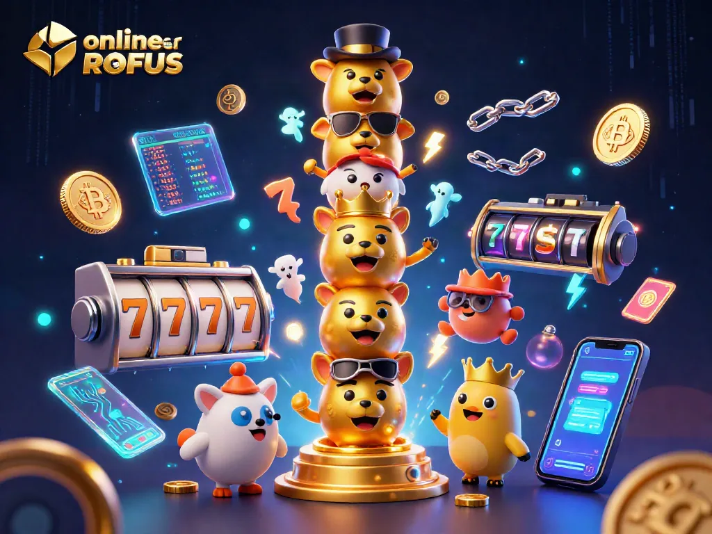Play at online casinoer uden ROFUS with vibrant slots, crypto elements, and engaging designs.