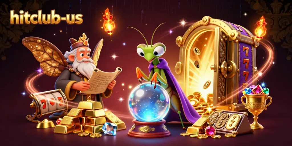 Experience thrilling gameplay at hitclub-us with dynamic slot reels and engaging characters in a vibrant casino.