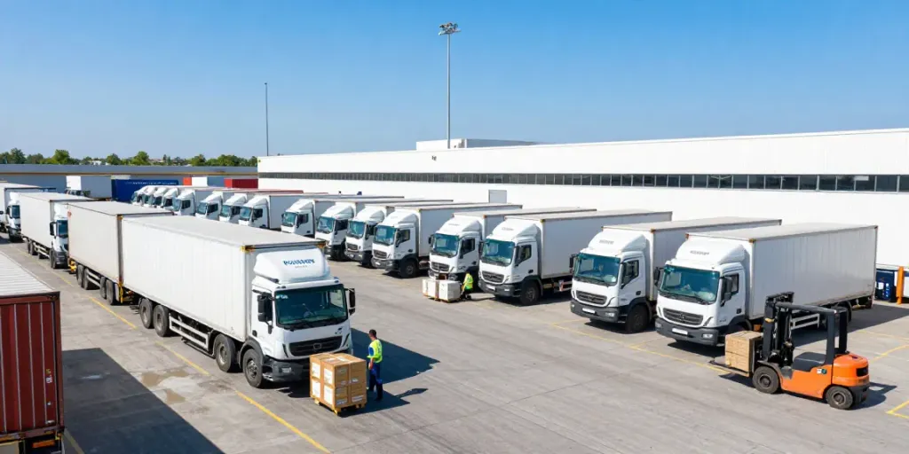 Transportfirma in Bielefeld bei der effizienten Abwicklung von Logistikprozessen.