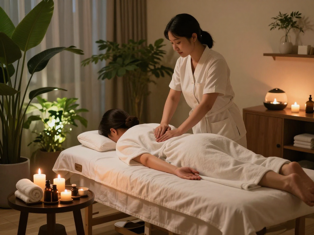 Relaxing 서울출장안마 experience in a luxurious spa with soothing elements.
