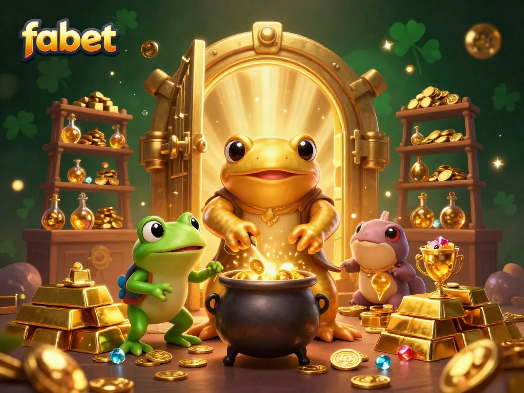 Experience thrilling gameplay at fabet with golden treasure and magical characters in a vibrant casino setting.