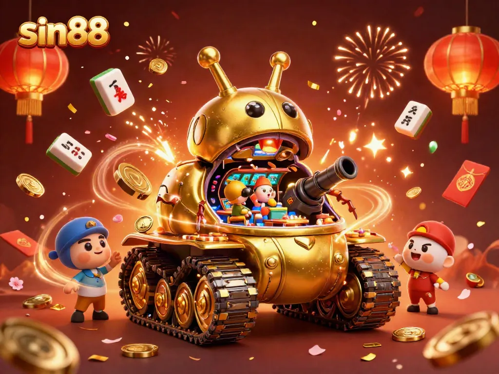 Experience the thrilling gameplay at sin88 in a stunning 3D casino illustration filled with action and excitement.