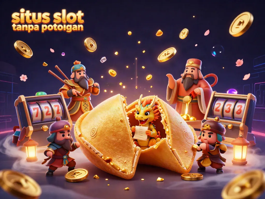 Memenangkan peluang di situs slot tanpa potongan dengan ilustrasi 3D yang penuh warna dan elemen kasino seru.