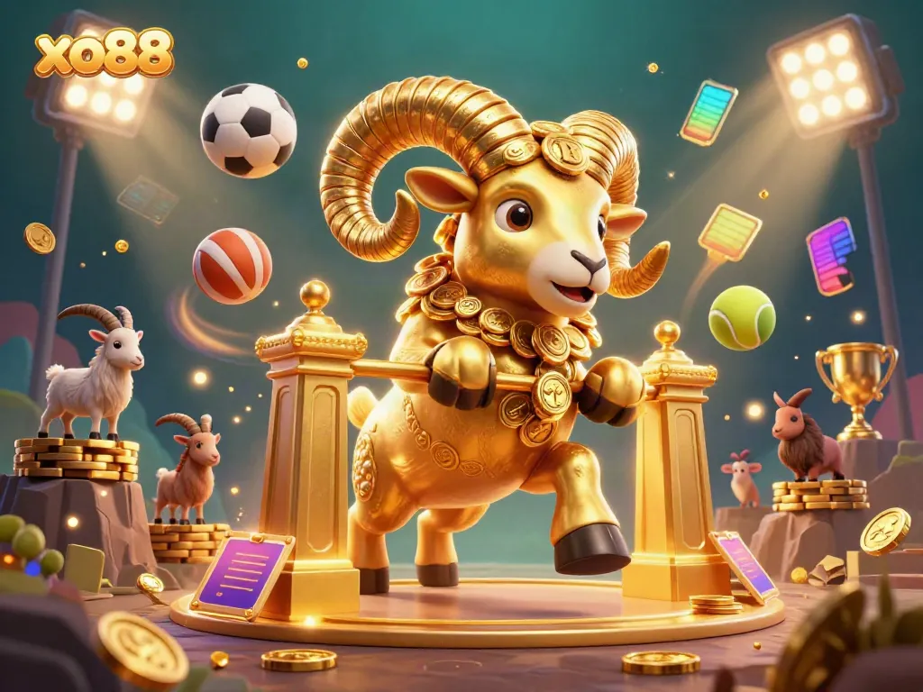 Experience exhilarating betting action with xo88 in this vibrant 3D casino illustration.