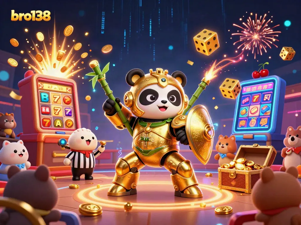 Experience exciting wins with bro138 in this engaging animated casino scene featuring jackpots and bonuses.