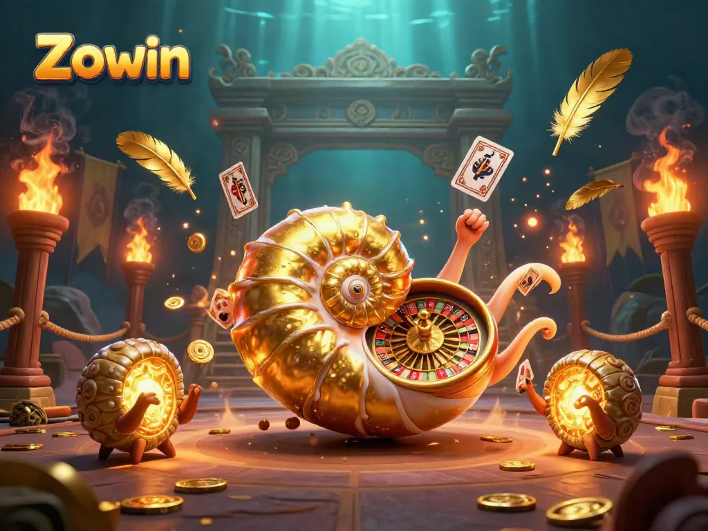 Zowin offers thrilling gaming experiences with a giant nautilus roulette wheel and glowing ammonite companions.