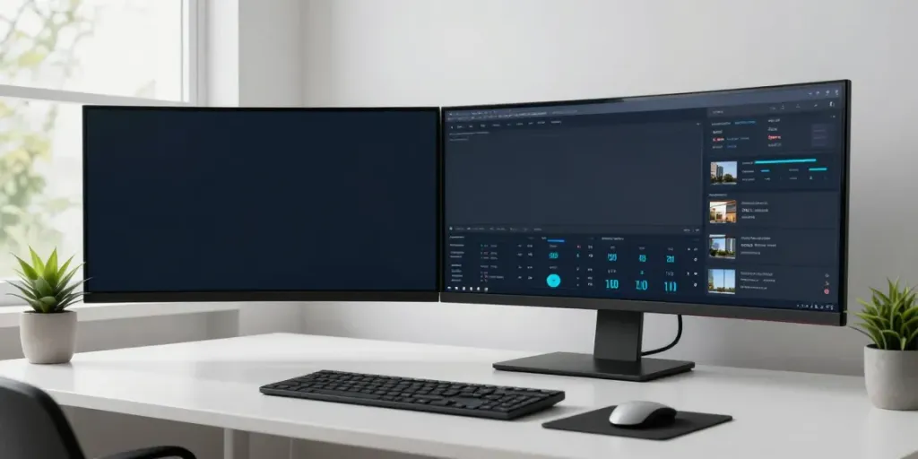 Immobilien Frankfurt - Professionelle Softwarelösungen für Immobilienentwicklung an einem modernen Arbeitsplatz.