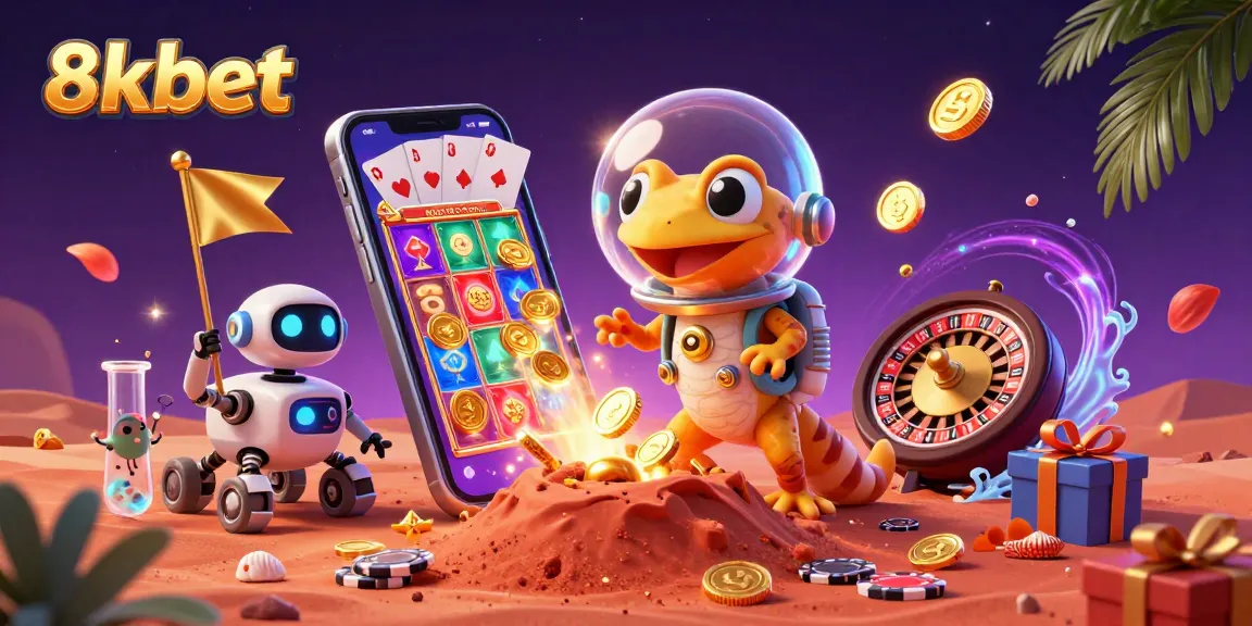 Experience thrilling gaming adventures at 8xbet's vibrant casino scene featuring unique characters and dynamic elements.