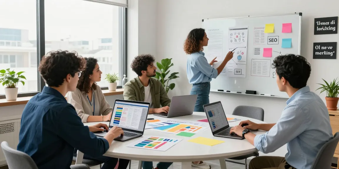 Dynamische Teamarbeit bei einer GEO Agentur, die Marketingstrategien und Kreativität zeigt.