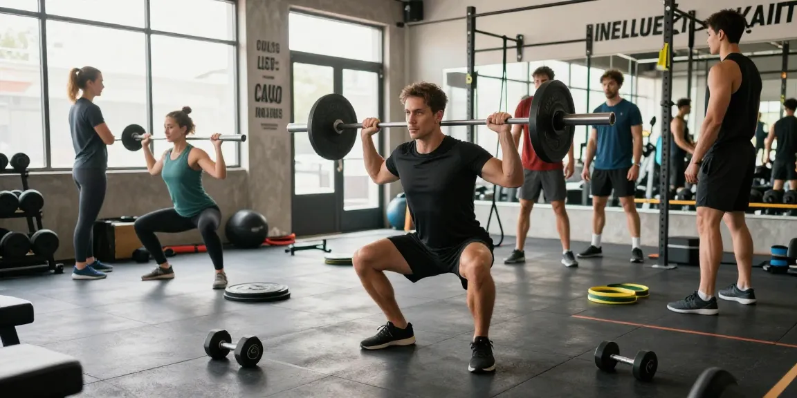 Aktive Menschen im Global Pharma Steroid Shop Fitnessstudio, die Leistungstraining durchführen und Fitnessmotivation ausstrahlen.