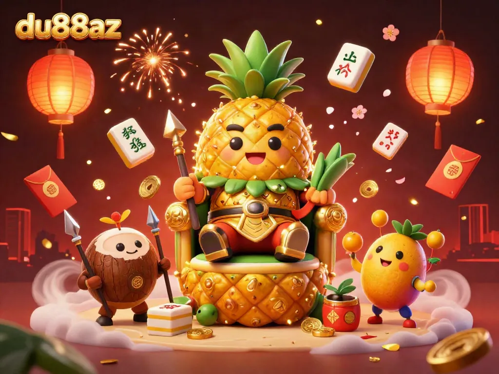 Engage in thrilling action at du88az with a golden pineapple king and lively casino elements.