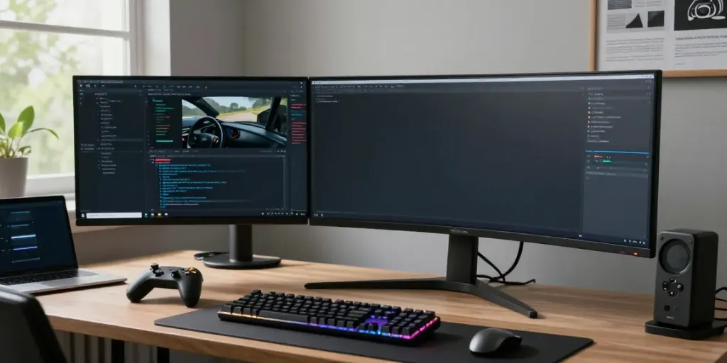 Fahrschule Zürich: Modernes Entwicklerbüro mit innovativen Fahrsimulationssoftware und Technik.