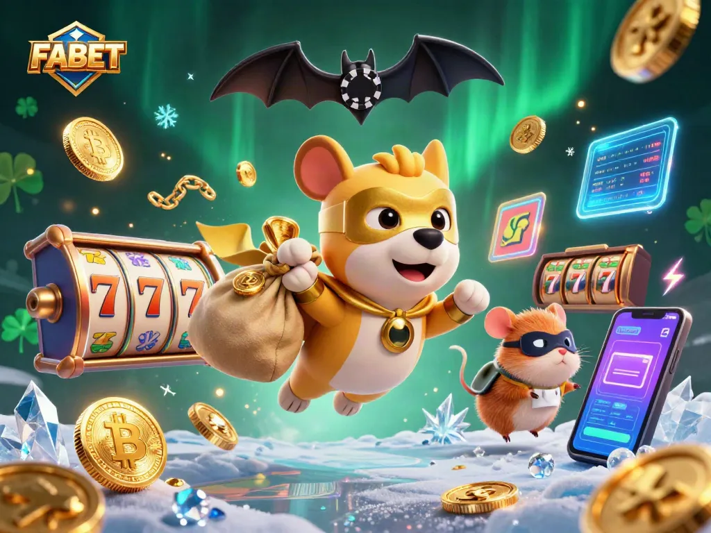 Join FABET's exciting casino adventure with a superhero dog and his hamster sidekick bringing in gold coins and jackpots.