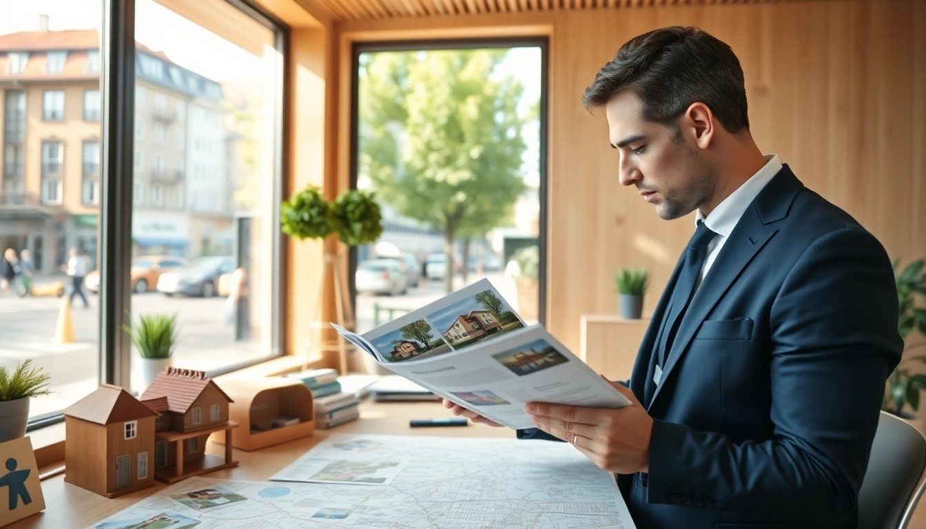 Immobilienmakler Frankfurt Dornbusch präsentiert Immobilien in einem modernen Büroumfeld.