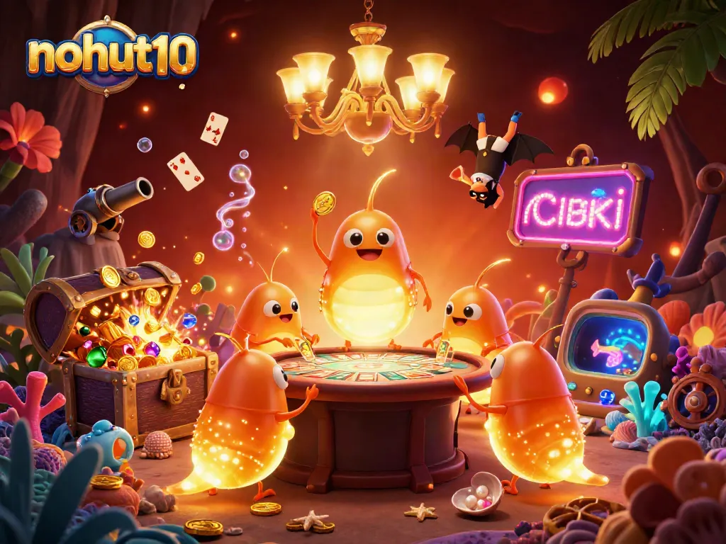 Experience vibrant gameplay at nohut10 with glowworms lighting up a unique cave casino.