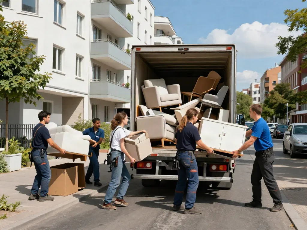 Sperrmüll Entrümpelung Berlin: Professionelles Team beim Möbeltransport in Berlin