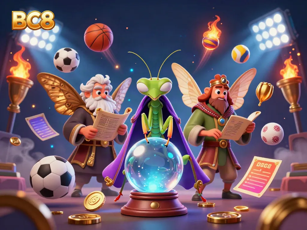 Experience the thrilling BC8 gaming landscape with a vibrant 3D casino scene full of interactive elements.