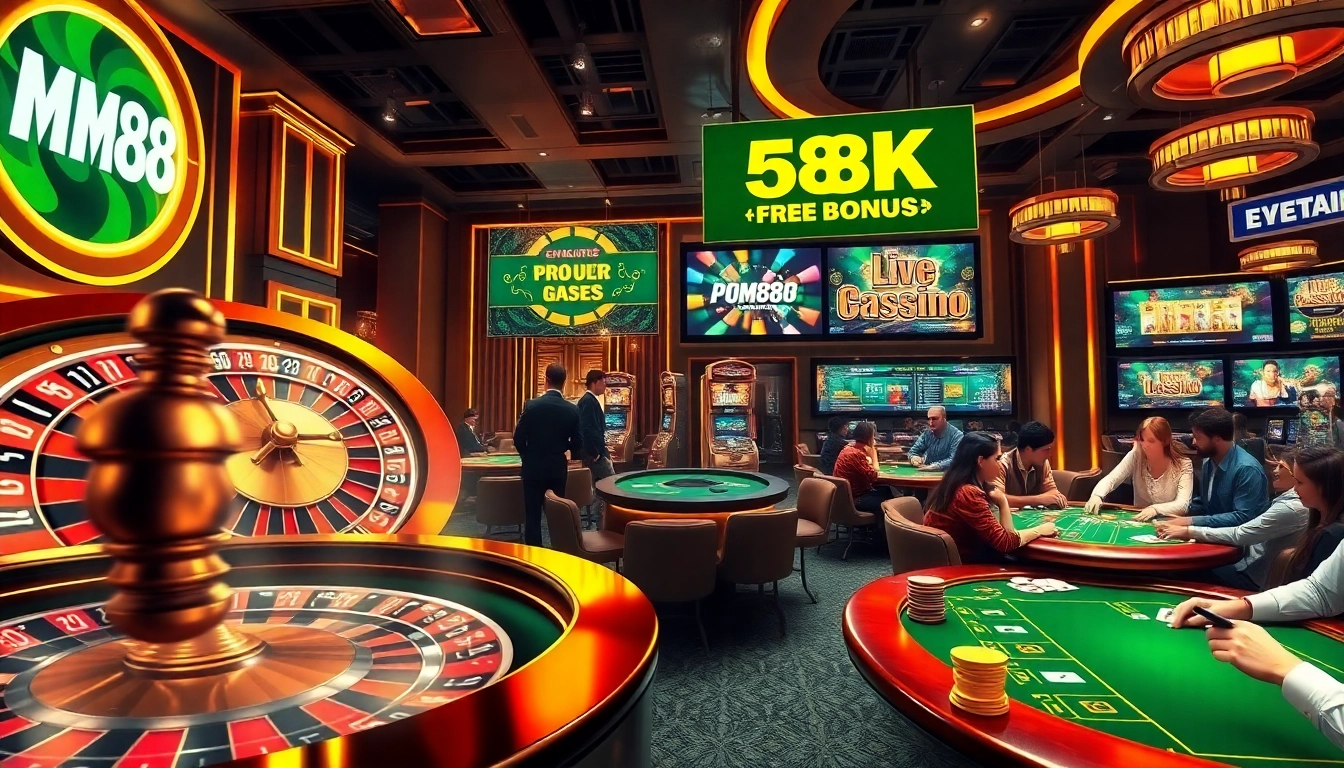 Engaged players at MM88 com enjoying an exciting live casino experience with roulette and poker.
