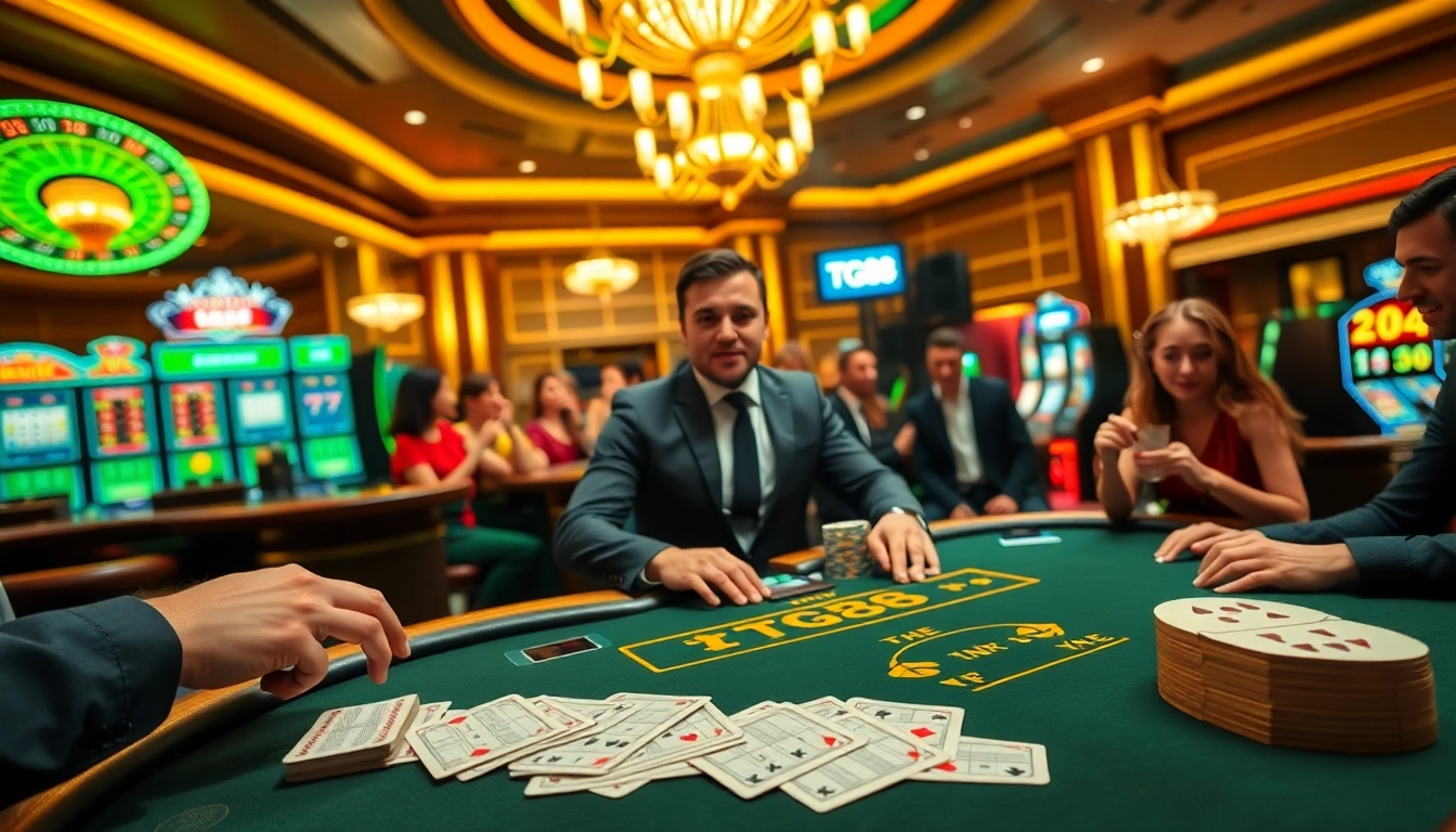 Experience the excitement of TG88 casino gaming with vibrant tables and professional dealers.