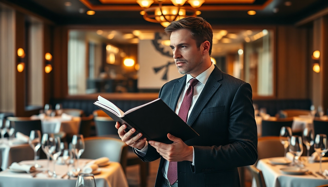 Headhunter Gastronomie berät Kunden in einem eleganten Restaurant.