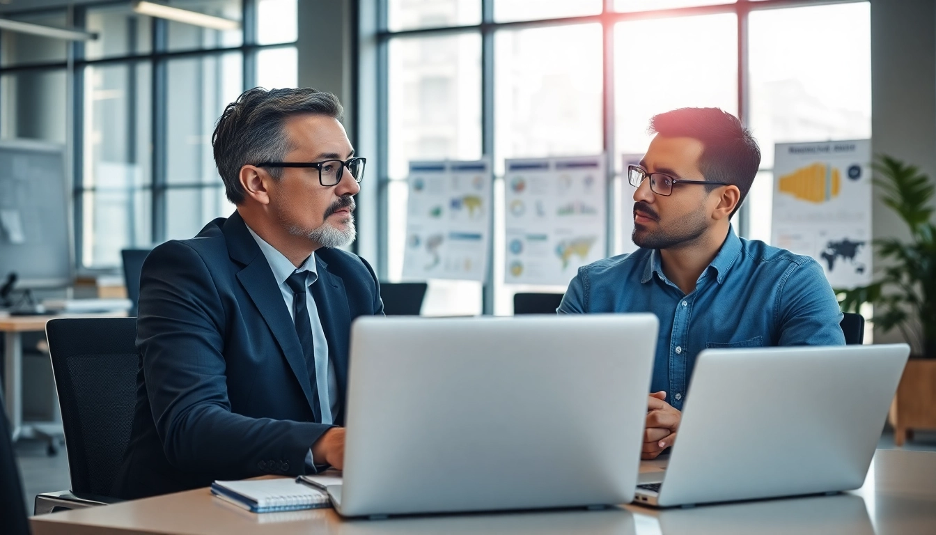 Headhunter Schweiz führt ein professionelles Interview in einem modernen Büro mit Fokus auf Engagement.