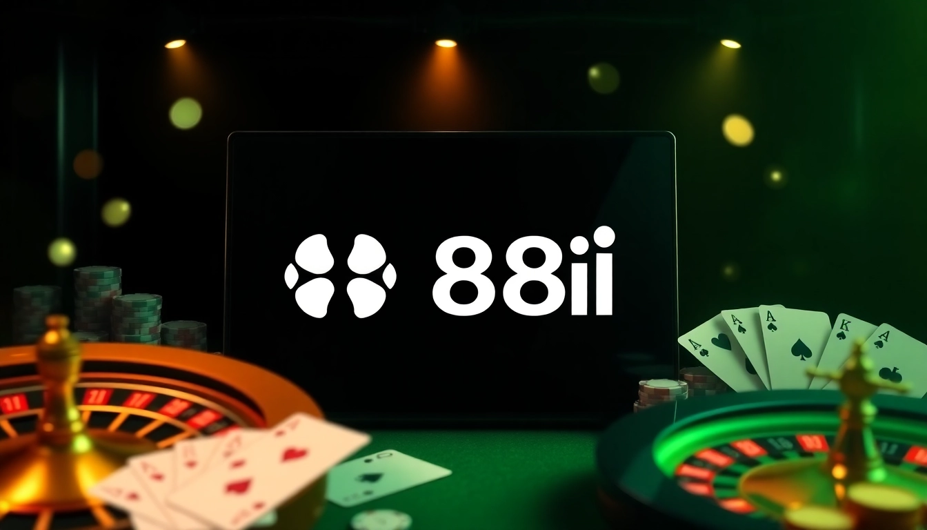 Experience thrilling gameplay with link 88i in a modern online casino setting featuring poker chips and roulette.