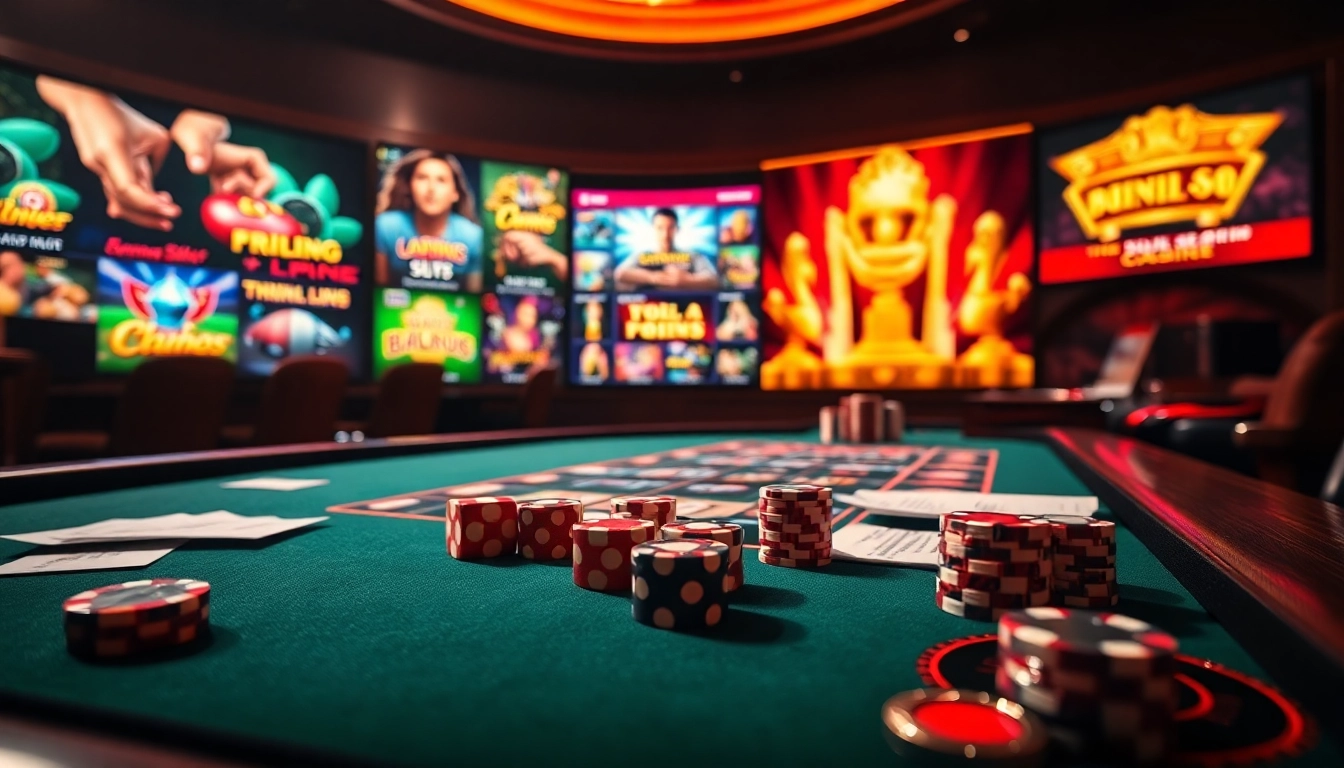 Experience excitement at https://nohu900.ws/ in this luxurious online casino scene with dice and poker chips.