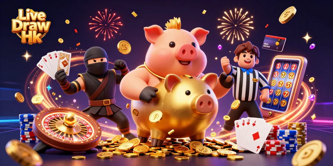 Catch thrilling action with Live Draw Hk, featuring a sumo wrestler and vibrant casino elements.
