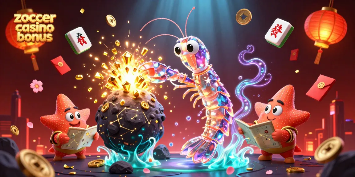 Der Zoccer Casino Bonus und aufregende Gewinne erwarten die Spieler in diesem lebhaften Illustrationsdesign des Casinos.