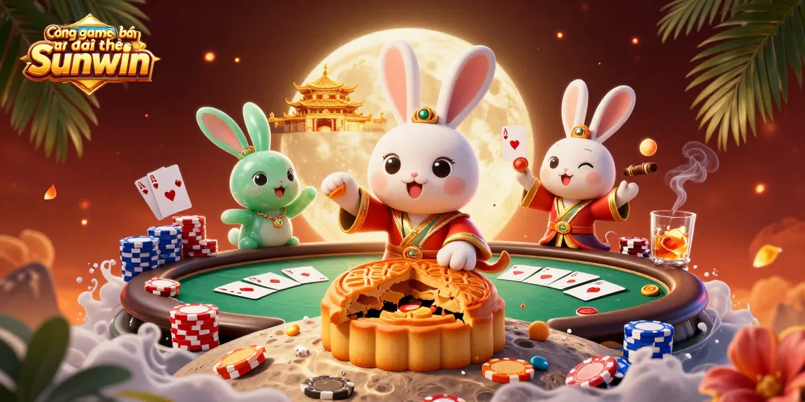 Experience the vibrant Cổng game bài đổi thưởng Sunwin in this dynamic 3D casino scene.
