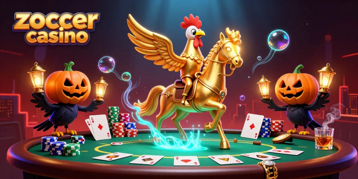 Zoccer casino showcases a vibrant casino scene with a golden rooster and companions exploring dynamic gaming elements.