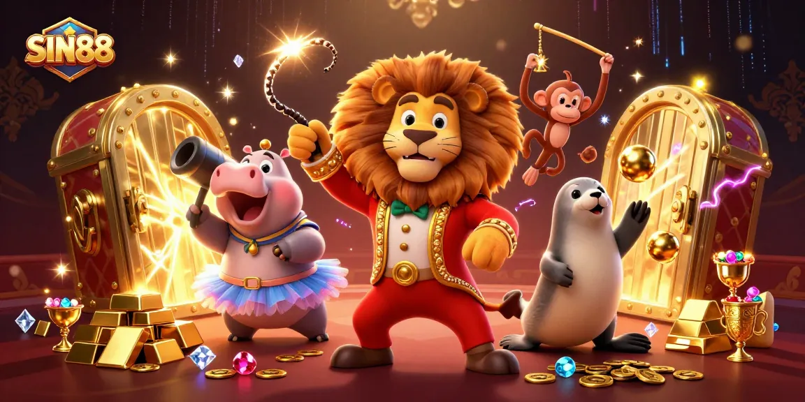 SIN88 brings excitement to online betting with lively characters in a vibrant casino scene.