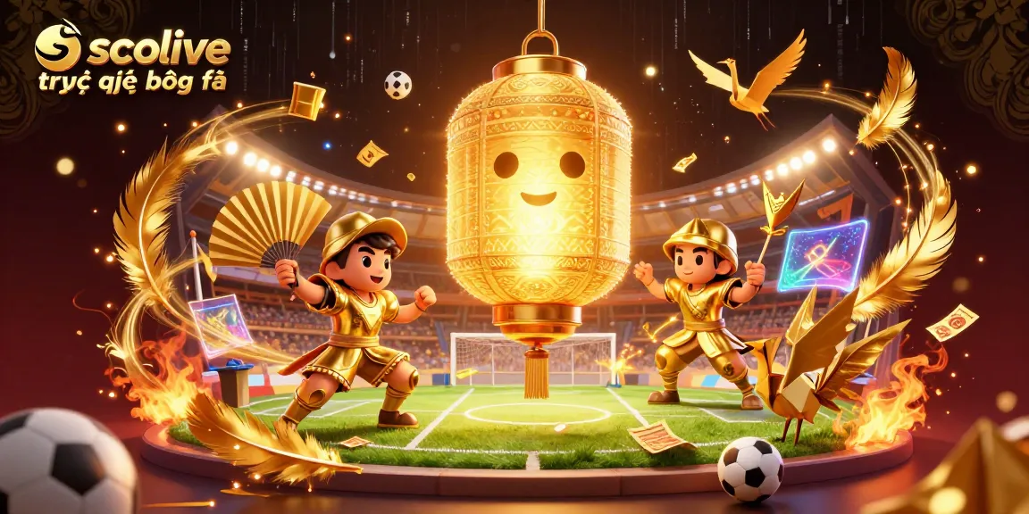 Experience socolive trực tiếp bóng đá with dynamic visuals, golden elements, and engaging sports action.